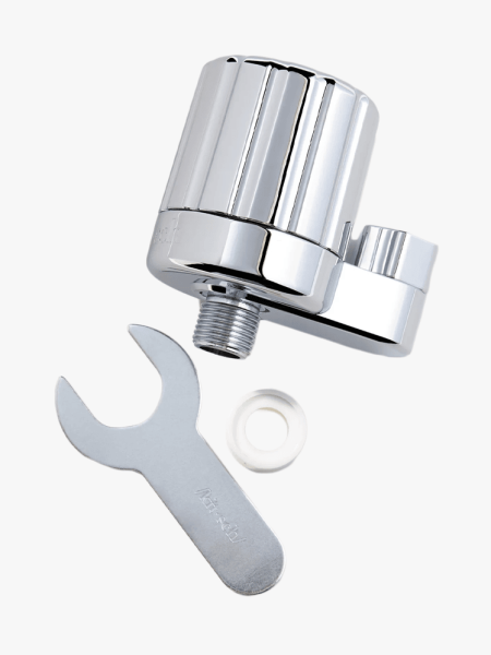 Kitsch The Shower Filter in branded component on a light gray background